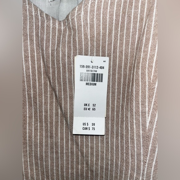 Abercrombie and Fitch Linen Blend Tan Striped Mini Dress NWT — M - Picture 6 of 8
